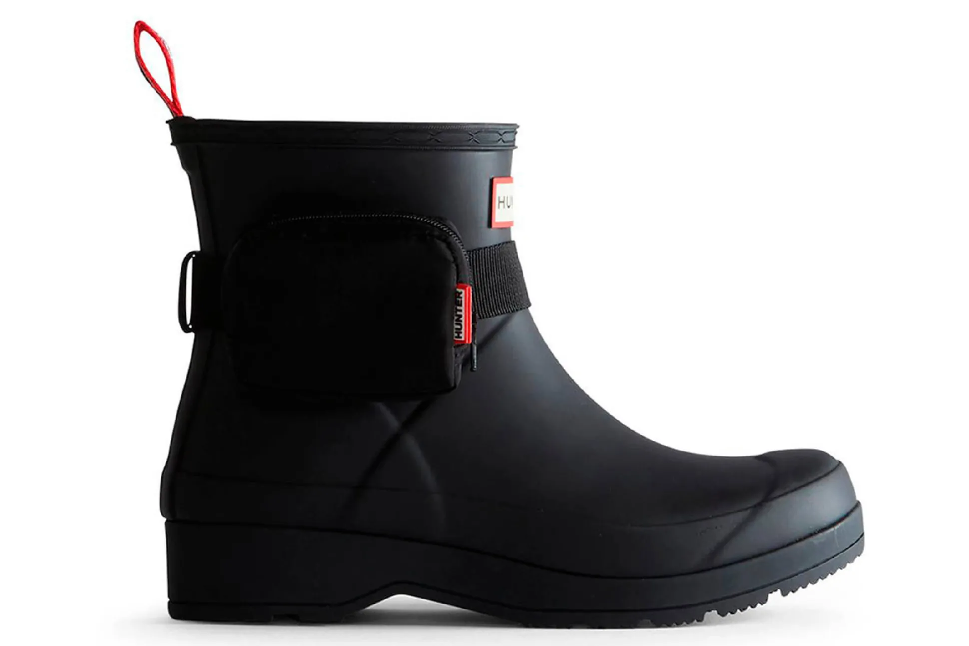 Shop Hunter Rain Ankle Boots Play Short Gears On Pouch Buckle Belt Boot Bl